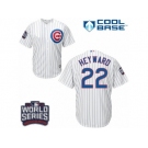 Youth Majestic Chicago Cubs #22 Jason Heyward Authentic White Home 2016 World Series Bound Cool Base MLB Jersey