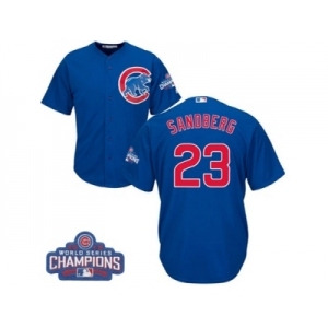 Youth Majestic Chicago Cubs #23 Ryne Sandberg Authentic Royal Blue Alternate 2016 World Series Champions Cool Base MLB Jersey