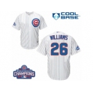 Youth Majestic Chicago Cubs #26 Billy Williams Authentic White Home 2016 World Series Champions Cool Base MLB Jersey