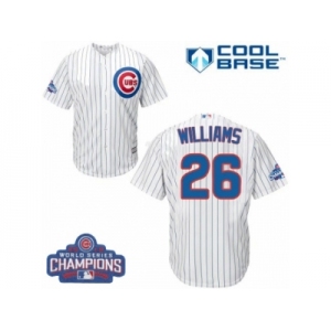 Youth Majestic Chicago Cubs #26 Billy Williams Authentic White Home 2016 World Series Champions Cool Base MLB Jersey