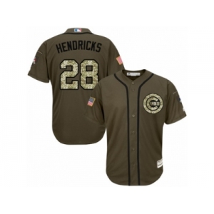 Youth Majestic Chicago Cubs #28 Kyle Hendricks Authentic Green Salute to Service MLB Jersey