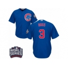 Youth Majestic Chicago Cubs #3 David Ross Authentic Royal Blue Alternate 2016 World Series Bound Cool Base MLB Jersey