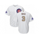 Youth Majestic Chicago Cubs #3 David Ross Authentic White 2017 Gold Program Cool Base MLB Jersey