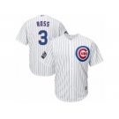 Youth Majestic Chicago Cubs #3 David Ross Authentic White Home 2016 World Series Bound Cool Base MLB Jersey