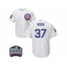 Youth Majestic Chicago Cubs #37 Travis Wood Authentic White Home 2016 World Series Bound Cool Base MLB Jersey