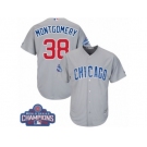 Youth Majestic Chicago Cubs #38 Mike Montgomery Authentic Grey Road 2016 World Series Champions Cool Base MLB Jersey