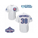 Youth Majestic Chicago Cubs #38 Mike Montgomery Authentic White Home 2016 World Series Champions Cool Base MLB Jersey