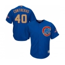 Youth Majestic Chicago Cubs #40 Willson Contreras Authentic Royal Blue 2017 Gold Champion Cool Base MLB Jersey