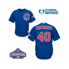 Youth Majestic Chicago Cubs #40 Willson Contreras Authentic Royal Blue Alternate 2016 World Series Champions Cool Base MLB Jersey