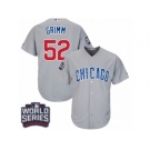 Youth Majestic Chicago Cubs #52 Justin Grimm Authentic Grey Road 2016 World Series Bound Cool Base MLB Jersey