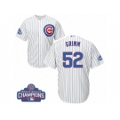 Youth Majestic Chicago Cubs #52 Justin Grimm Authentic White Home 2016 World Series Champions Cool Base MLB Jersey