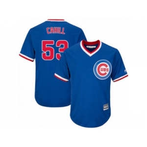 Youth Majestic Chicago Cubs #53 Trevor Cahill Authentic Royal Blue Cooperstown Cool Base MLB Jersey