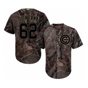 Youth Majestic Chicago Cubs #62 Jose Quintana Authentic Camo Realtree Collection Flex Base MLB Jersey