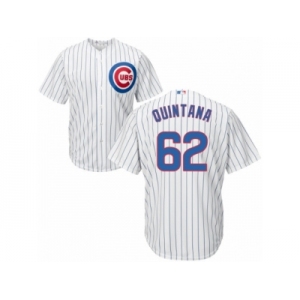 Youth Majestic Chicago Cubs #62 Jose Quintana Authentic White Home Cool Base MLB Jersey