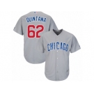 Youth Majestic Chicago Cubs #62 Jose Quintana Replica Grey Road Cool Base MLB Jersey