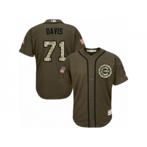 Youth Majestic Chicago Cubs #71 Wade Davis Replica Green Salute to Service MLB Jersey