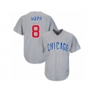 Youth Majestic Chicago Cubs #8 Ian Happ Authentic Grey Road Cool Base MLB Jersey