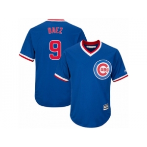 Youth Majestic Chicago Cubs #9 Javier Baez Authentic Royal Blue Cooperstown Cool Base MLB Jersey