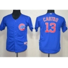 youth mlb chicago cubs #13 starlin castro blue