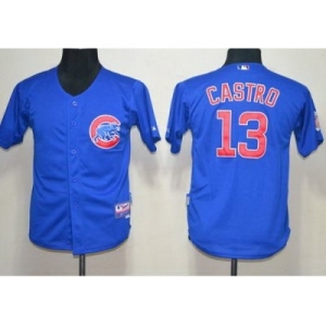 youth mlb chicago cubs #13 starlin castro blue