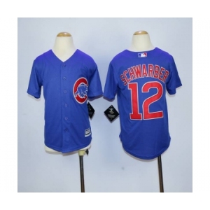 youth mlb jerseys chicago cubs #12 schwarber blue[schwarber]