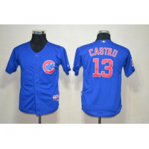 youth mlb jerseys chicago cubs #13 castro blue