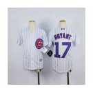 youth mlb jerseys chicago cubs #17 bryant white(blue strip)[bryant]