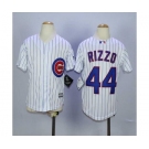 youth mlb jerseys chicago cubs #44 rizzo white[blue strip]