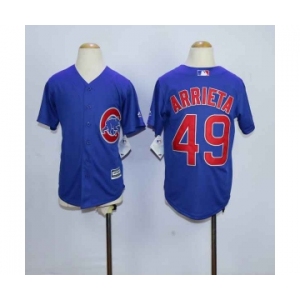 youth mlb jerseys chicago cubs #49 arrieta blue