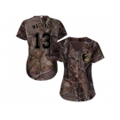 Women Baltimore Orioles #13 Manny Machado Camo Realtree Collection Cool Base Stitched MLB Jersey