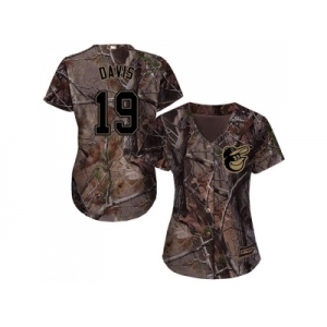 Women Baltimore Orioles #19 Chris Davis Camo Realtree Collection Cool Base Stitched MLB Jersey