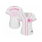 Women Majestic Baltimore Orioles #58 Jeremy Hellickson Replica White Fashion Cool Base MLB Jersey