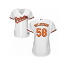 Women Majestic Baltimore Orioles #58 Jeremy Hellickson Replica White Home Cool Base MLB Jersey