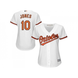 Women's Baltimore Orioles #10 Adam Jones Majestic White Home Cool Base Jersey