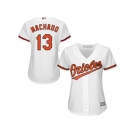 Women's Baltimore Orioles #13 Manny Machado Majestic White Home Cool Base Jersey