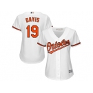 Women's Baltimore Orioles #19 Chris Davis Majestic White Home Cool Base Jersey