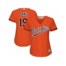 Women's Baltimore Orioles #19 Chris Davis Orange Alternate Stitched MLB Jersey