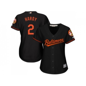 Women's Baltimore Orioles #2 J.J. Hardy Black Alternate Stitched MLB Jersey