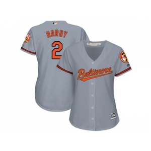 Women's Baltimore Orioles #2 JJ Hardy Majestic Grey Road Cool Base Jersey