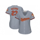 Women's Baltimore Orioles #23 Joey Rickard Grey Road Stitched MLB Jersey