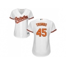 Women's Baltimore Orioles #45 Mark Trumbo White Home Stitched MLB Jersey