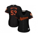 Women's Baltimore Orioles #53 Zach Britton Black Alternate Stitched MLB Jersey