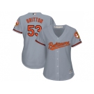 Women's Baltimore Orioles #53 Zach Britton Grey Road Stitched MLB Jersey