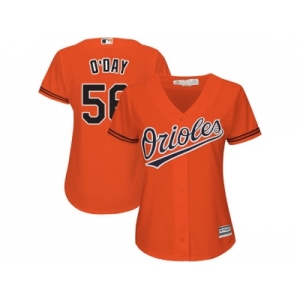 Women's Baltimore Orioles #56 Darren O'Day Orange Alternate Stitched MLB Jersey
