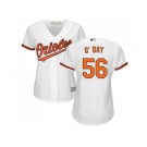 Women's Baltimore Orioles #56 Darren O'Day White Home Stitched MLB Jersey