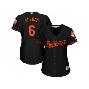 Women's Baltimore Orioles #6 Jonathan Schoop Black Alternate Stitched MLB Jersey