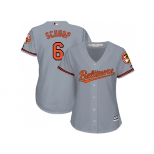 Women's Baltimore Orioles #6 Jonathan Schoop Grey Road Stitched MLB Jersey