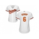 Women's Baltimore Orioles #6 Jonathan Schoop White Home Stitched MLB Jersey