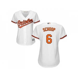 Women's Baltimore Orioles #6 Jonathan Schoop White Home Stitched MLB Jersey