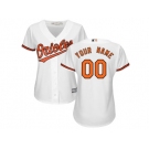 Women's Baltimore Orioles Majestic White Home Cool Base Custom Jersey